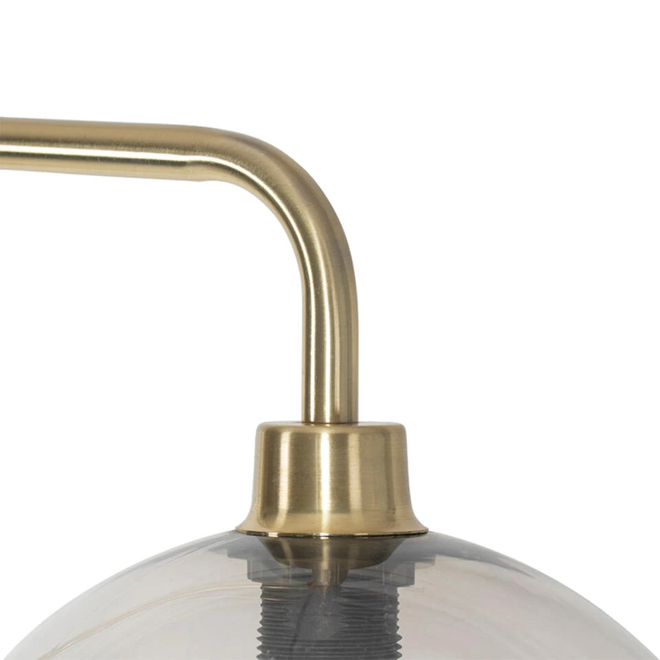 QAZQA Moderne Vloerlamp Messing Met Smoke Glas Effect - Maly - Afbeelding 2