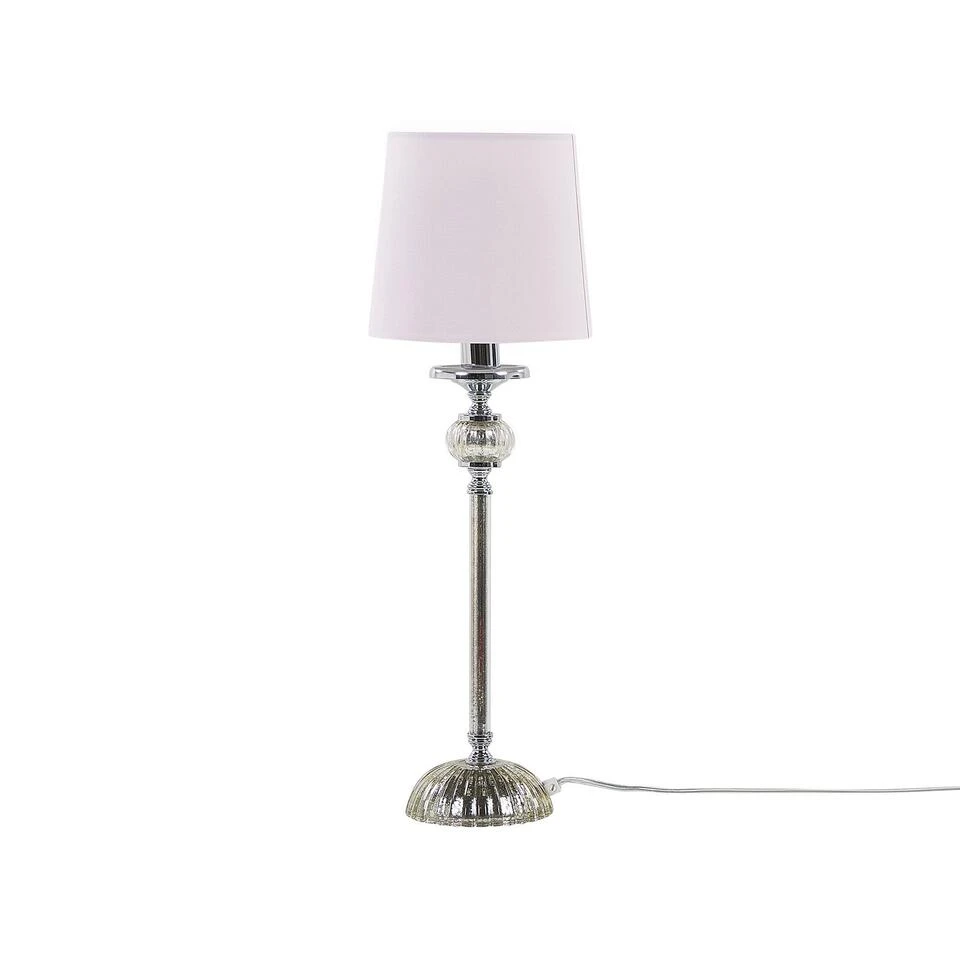 Beliani Tafellamp KUBENA - Roze Metaal, Glas