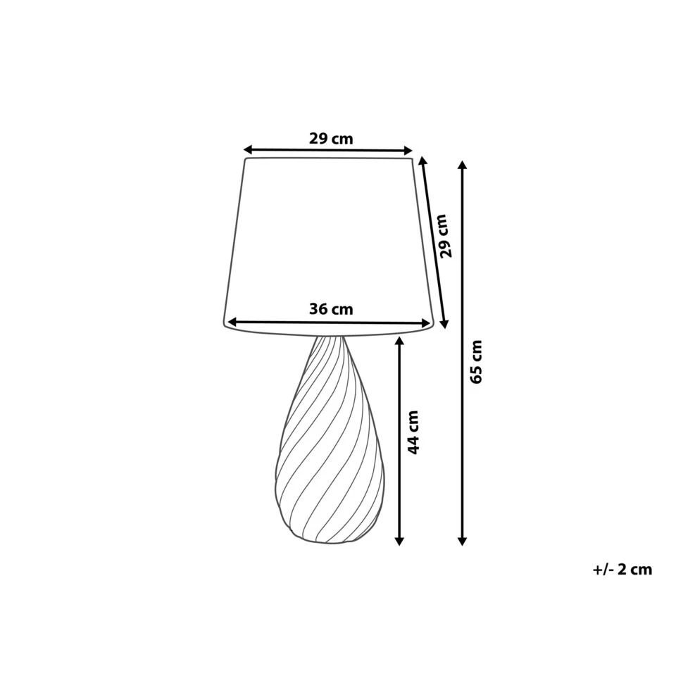 Beliani Tafellamp VISELA - Zilver Keramiek - Afbeelding 3
