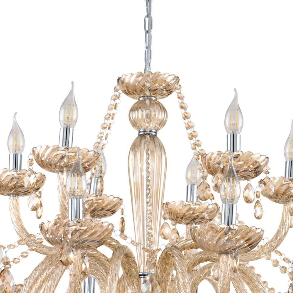 EGLO Basilano Hanglamp - E14 - Ø 100 cm - Chroom/Cognac - Afbeelding 2