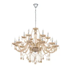 EGLO Basilano Hanglamp - E14 - Ø 100 cm - Chroom/Cognac