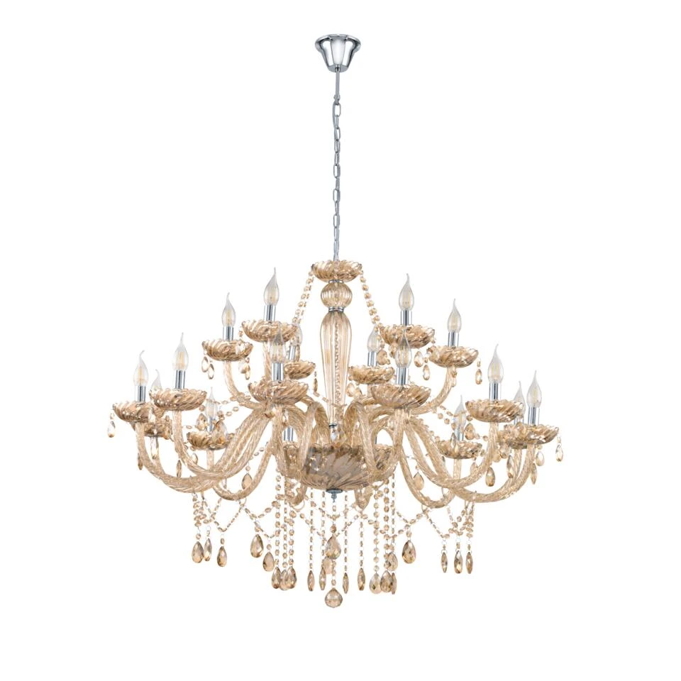 EGLO Basilano Hanglamp - E14 - Ø 100 cm - Chroom/Cognac