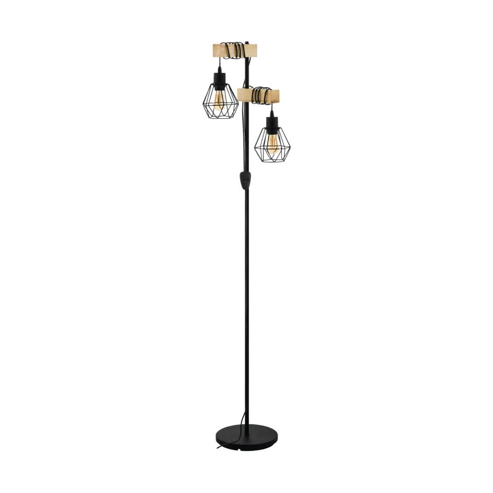 EGLO Townshend 5 Vloerlamp - E27 - 166,5 Cm - Zwart, Bruin