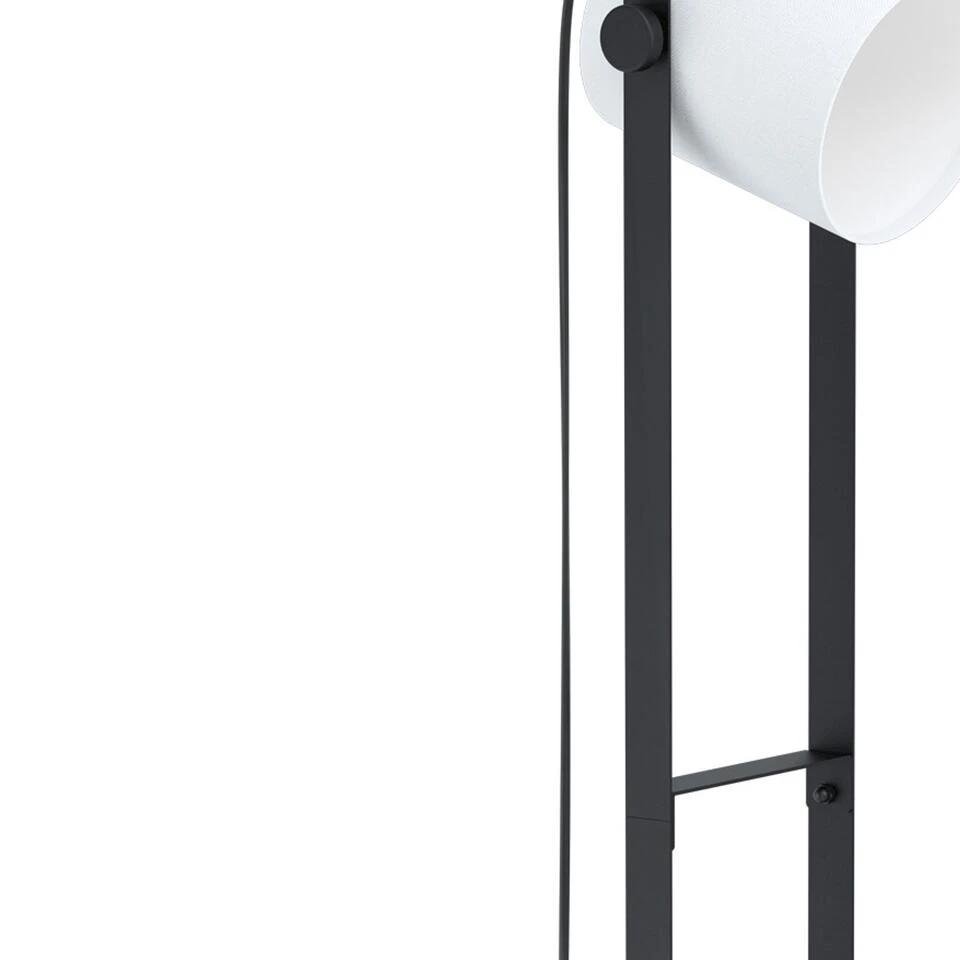 EGLO Hornwood 1 Vloerlamp - E27 - 139,5 Cm - Zwart/Wit - Afbeelding 2