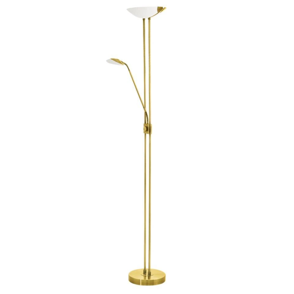 EGLO Baya Led Vloerlamp - LED - 180 Cm - Geelkoper/Wit - Dimbaar