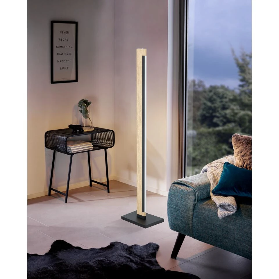 EGLO Camacho Vloerlamp - LED - 126 cm - Zwart/Bruin - Dimbaar - Afbeelding 4