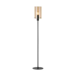 EGLO Polverara Vloerlamp - E27 - 155 Cm - Zwart/Amber