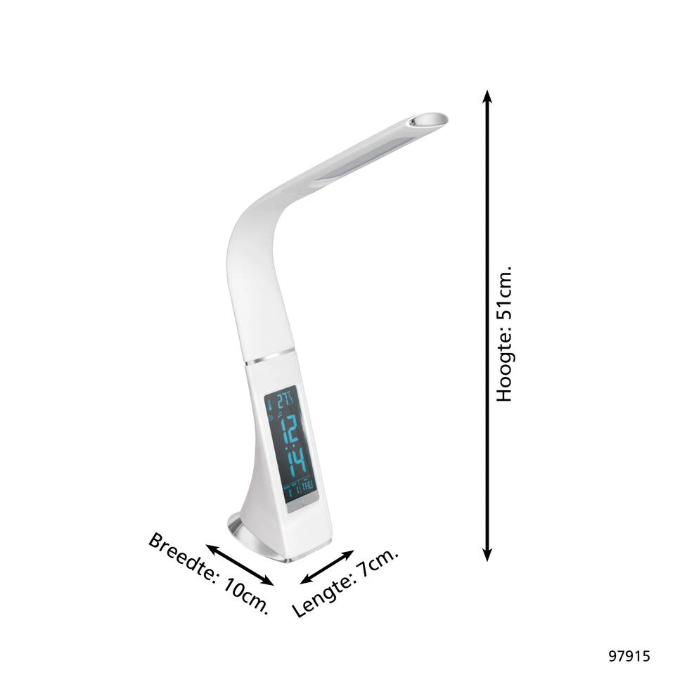 EGLO Cognoli Tafellamp - LED - 51 Cm - Wit - Dimbaar - Afbeelding 4