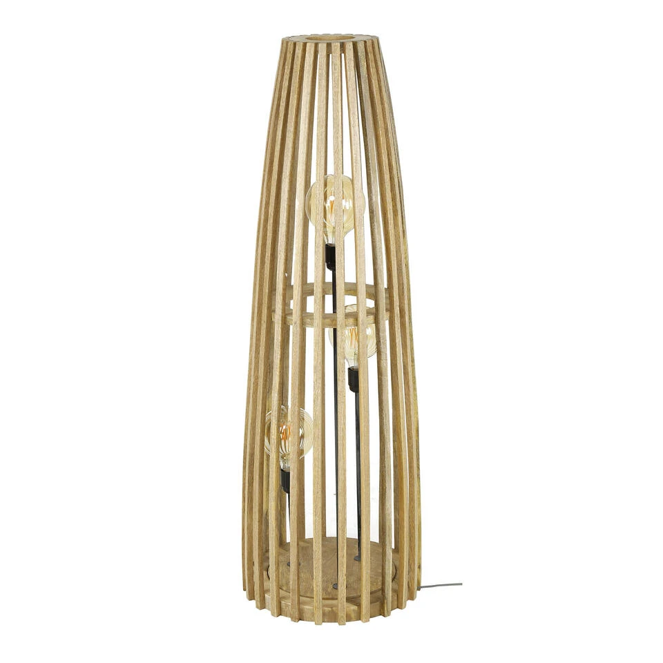 Giga Meubel Vloerlamp Hout Ø40cm - 3-Lichts - Lamp Launch