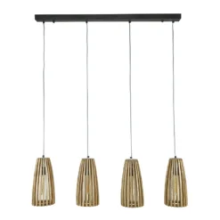 Giga Meubel Hanglamp Hout - 4-Lichts - 20x135x150cm - Lamp Launch