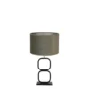 Tafellamp Lutika/Vandy - Zwart/Olijf Groen - Ø30x67cm