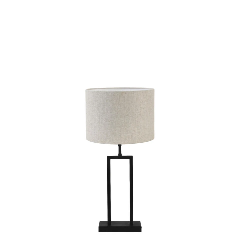 Tafellamp Shiva/Livigno - Zwart/Naturel - Ø30x62cm