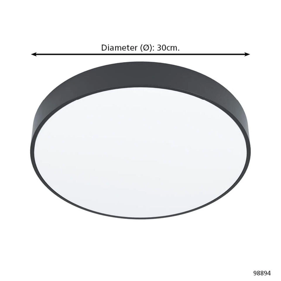 EGLO Zubieta-A Opbouwlamp - LED - Ø 30 Cm - Zwart/Wit - Dimbaar - Afbeelding 4