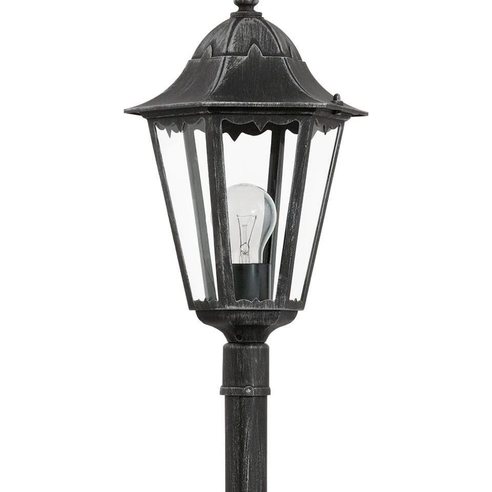 EGLO Navedo - Buitenverlichting - Tuinpaal - 1 Lichts - Zwart, Zilver - Afbeelding 2