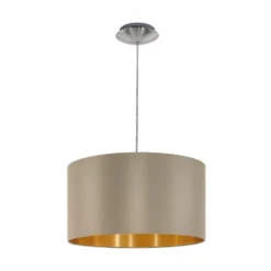 EGLO Maserlo - Hanglamp - 1 Lichts - Ø38cm - Nikkel-Mat - Taupe, Goud