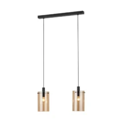 EGLO Polverara Hanglamp - 2 lichts - E27 - Zwart