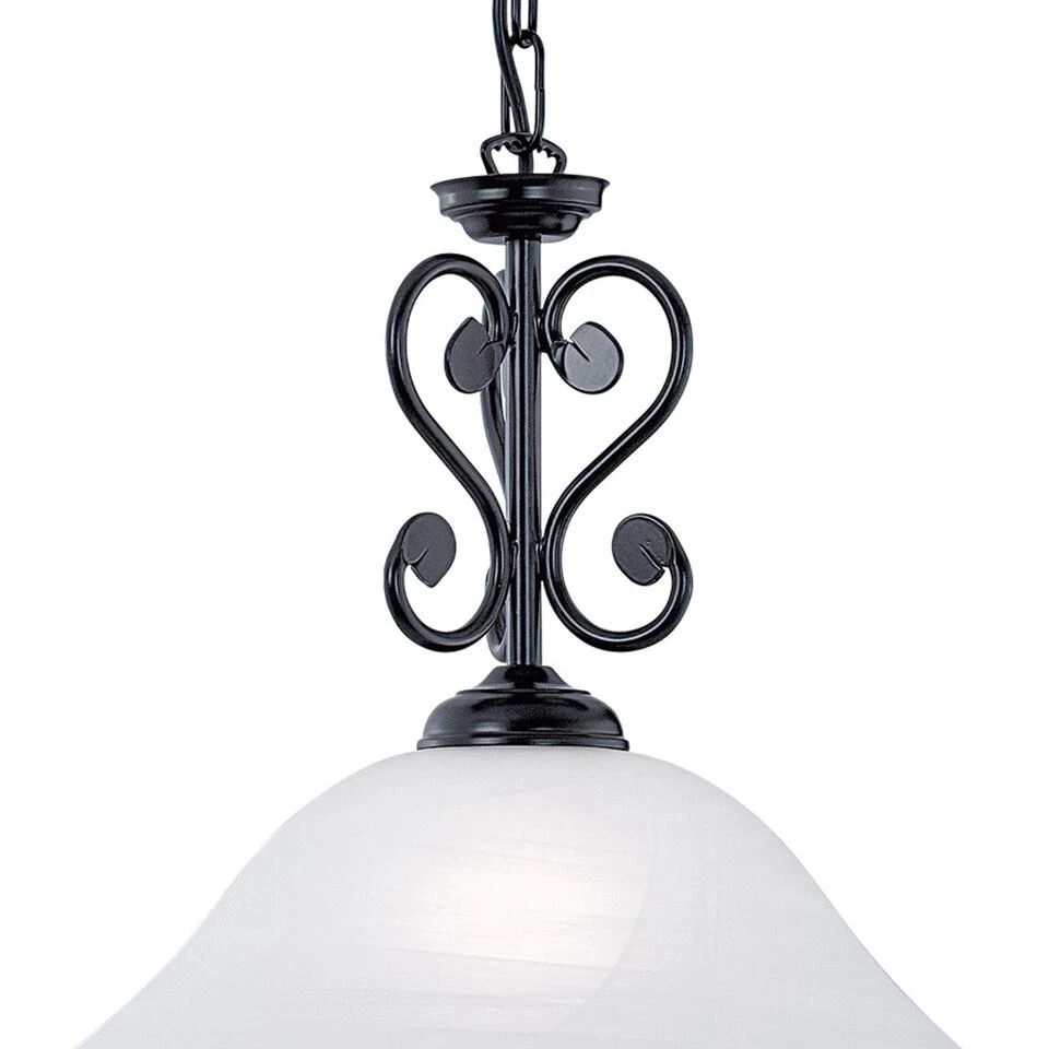 EGLO Murcia - Hanglamp - 1 Lichts - Ø380mm. - Zwart - Wit - Afbeelding 2