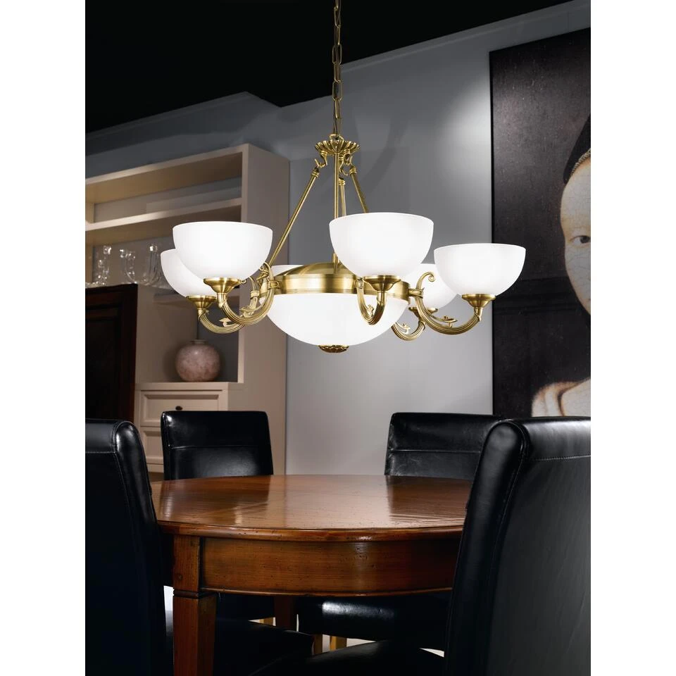 EGLO Savoy - Hanglamp - 6 Lichts - Ø740mm. - Brons - Wit - Afbeelding 4