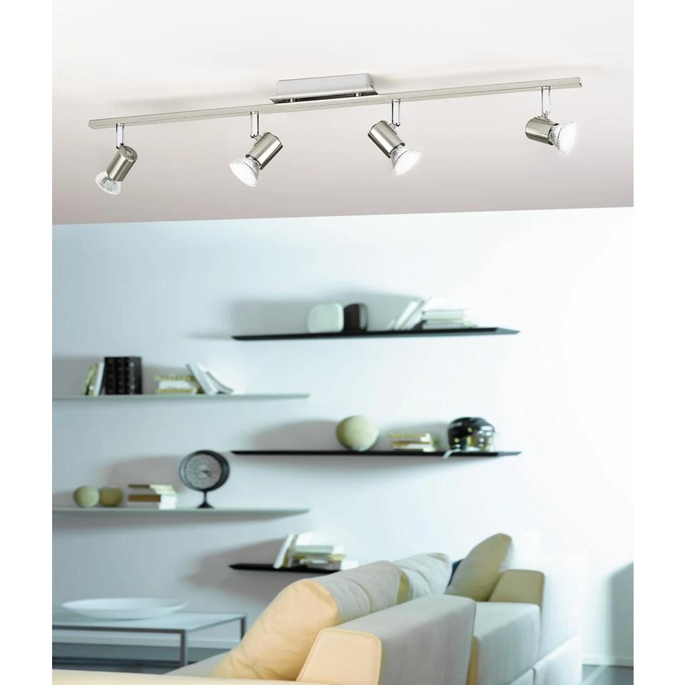 EGLO Rottelo - Plafondspots - 4 Lichts - Nikkel-Mat, Chroom - Afbeelding 4