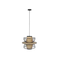 Giga Meubel Hanglamp Rotan & Metaal - 40x40x35cm - Lamp Carmen