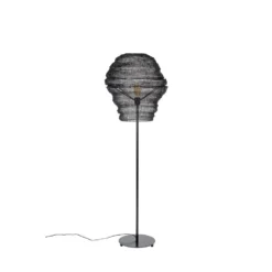 Giga Meubel Vloerlamp Zwart - 51x51x154cm - Zwarte Lamp Lena