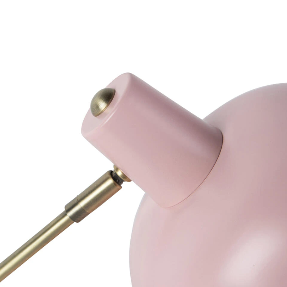 QAZQA Retro Tafellamp Roze Met Brons - Milou - Afbeelding 2