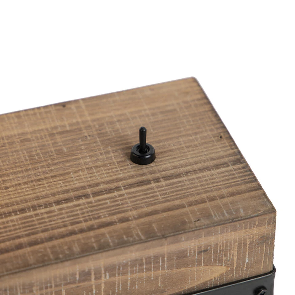 QAZQA Industriƫle Tafellamp Hout - Reena - Afbeelding 2