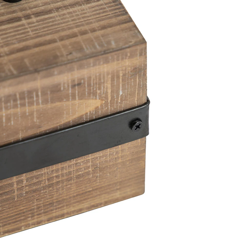 QAZQA Industriƫle Tafellamp Hout - Reena - Afbeelding 4