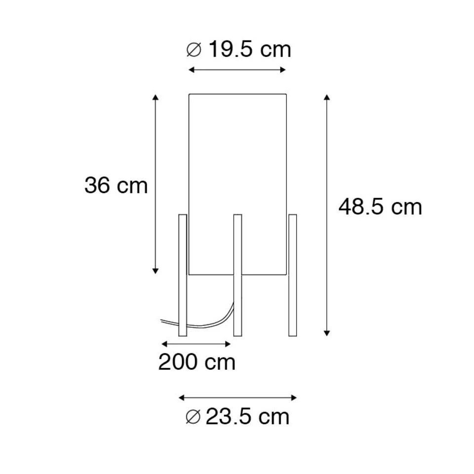 QAZQA Moderne Tafellamp Zwart Met Linnen Grijze Kap - Rich - Afbeelding 3