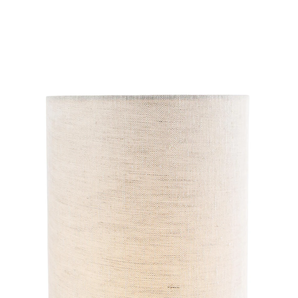 QAZQA Moderne Tafellamp Zwart Met Linnen Grijze Kap - Rich - Afbeelding 4