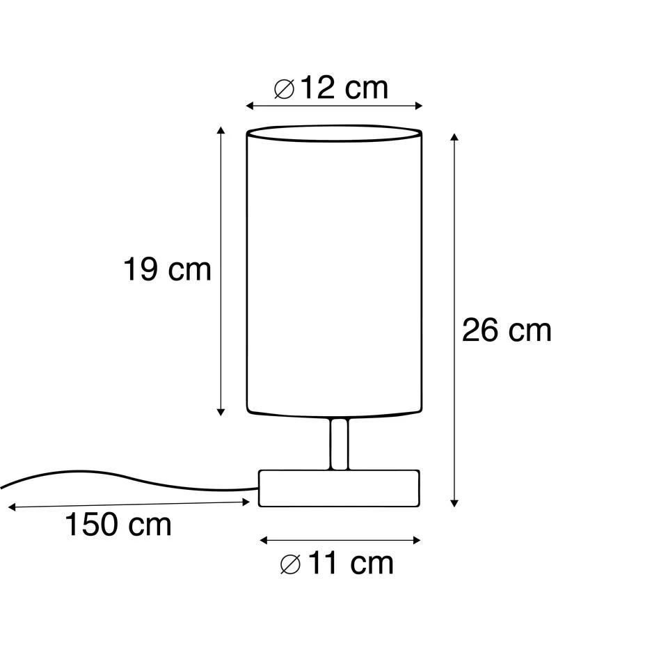 QAZQA Moderne Tafellamp Grijs Met Staal - Milo 2 - Afbeelding 3