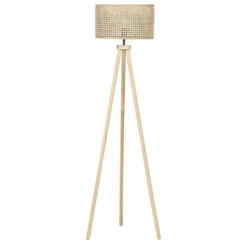 Beliani Staande Lamp PENTON - Natuurlijk Rotan, Rubberhout