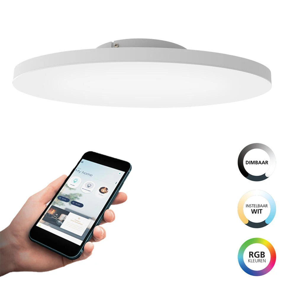 EGLO connect.z Turcona-Z Smart Plafondlamp - Ø 60 cm - Wit - RGB - Afbeelding 3
