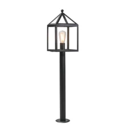 QAZQA Buitenlamp Paal Zwart 100 Cm - Amsterdam