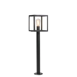 QAZQA Moderne Buitenlamp Paal Zwart 100 Cm - Rotterdam