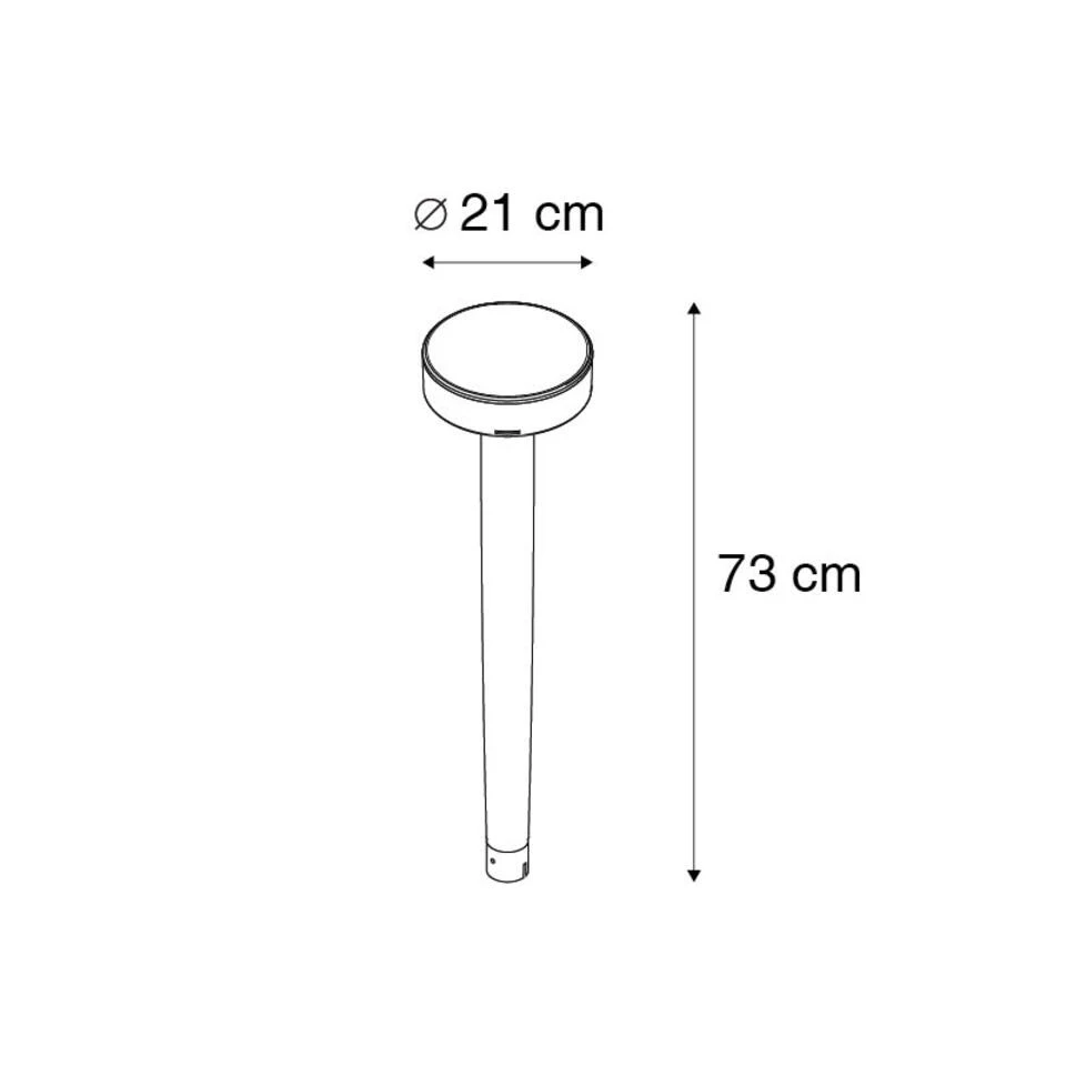 QAZQA Staande Buitenlamp Zwart Incl. LED En Dimmer IP55 Solar - Felice - Afbeelding 3