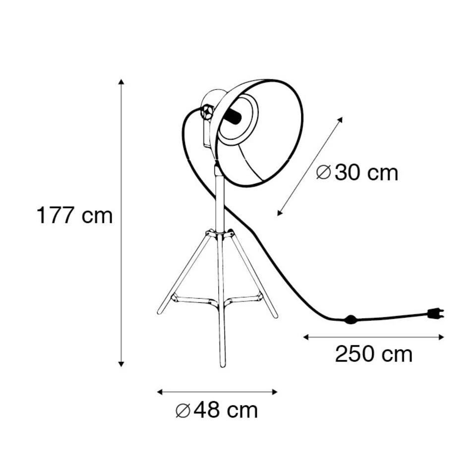 QAZQA Industriële Vloerlamp Driepoot Grijs - Samia Sabo - Afbeelding 3