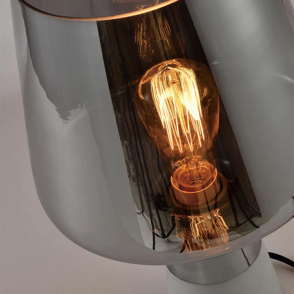 QUVIO Tafellamp Beton Met Glazen Lampenkap - QUV5034L - Afbeelding 4