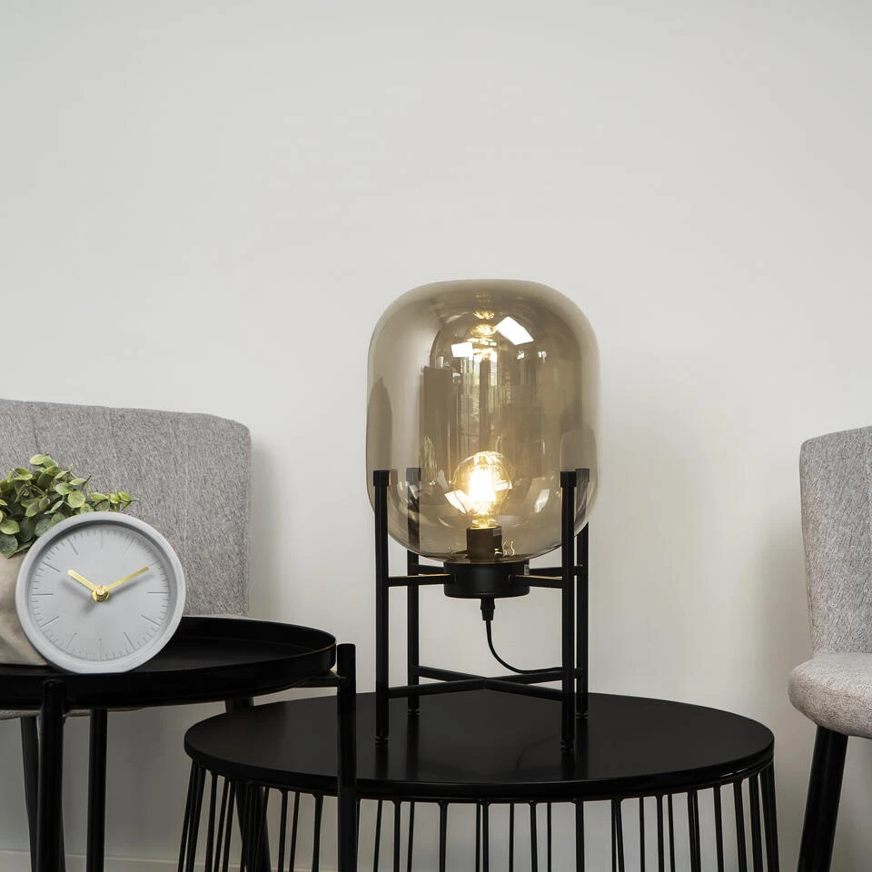 QUVIO Tafellamp In Metaal Rek Zwart - QUV5032L-BLACK - Afbeelding 2