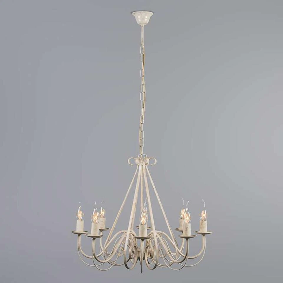 QAZQA Antieke Kroonluchter Wit 8-lichts - Giuseppe 8 - Afbeelding 2