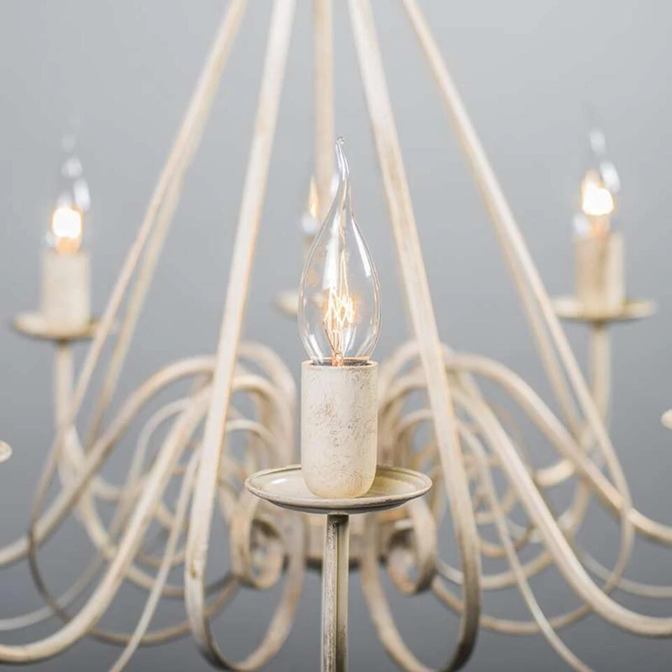 QAZQA Antieke Kroonluchter Wit 8-lichts - Giuseppe 8 - Afbeelding 4