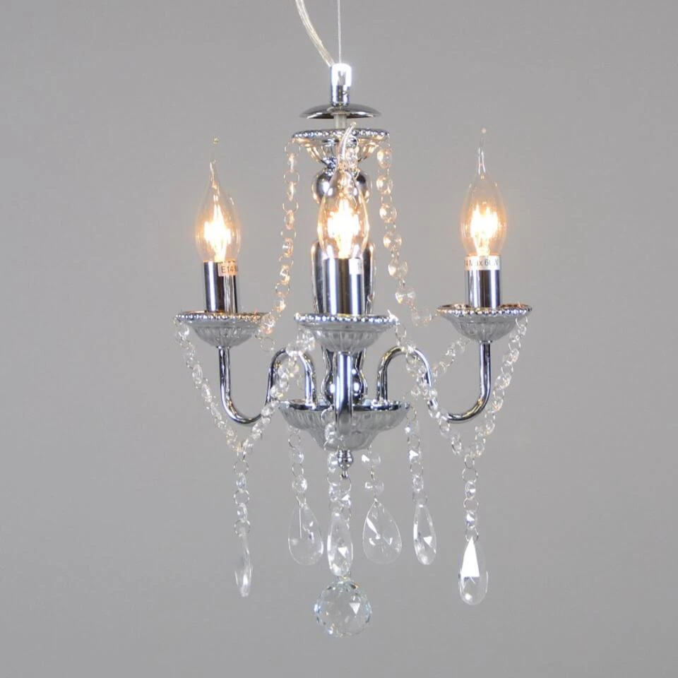 QAZQA Klassieke Kroonluchter Chroom Met Zwarte Kap - Ann-Kathrin 3 - Afbeelding 4