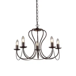 QAZQA Klassieke Kroonluchter Roestbruin - Como 5