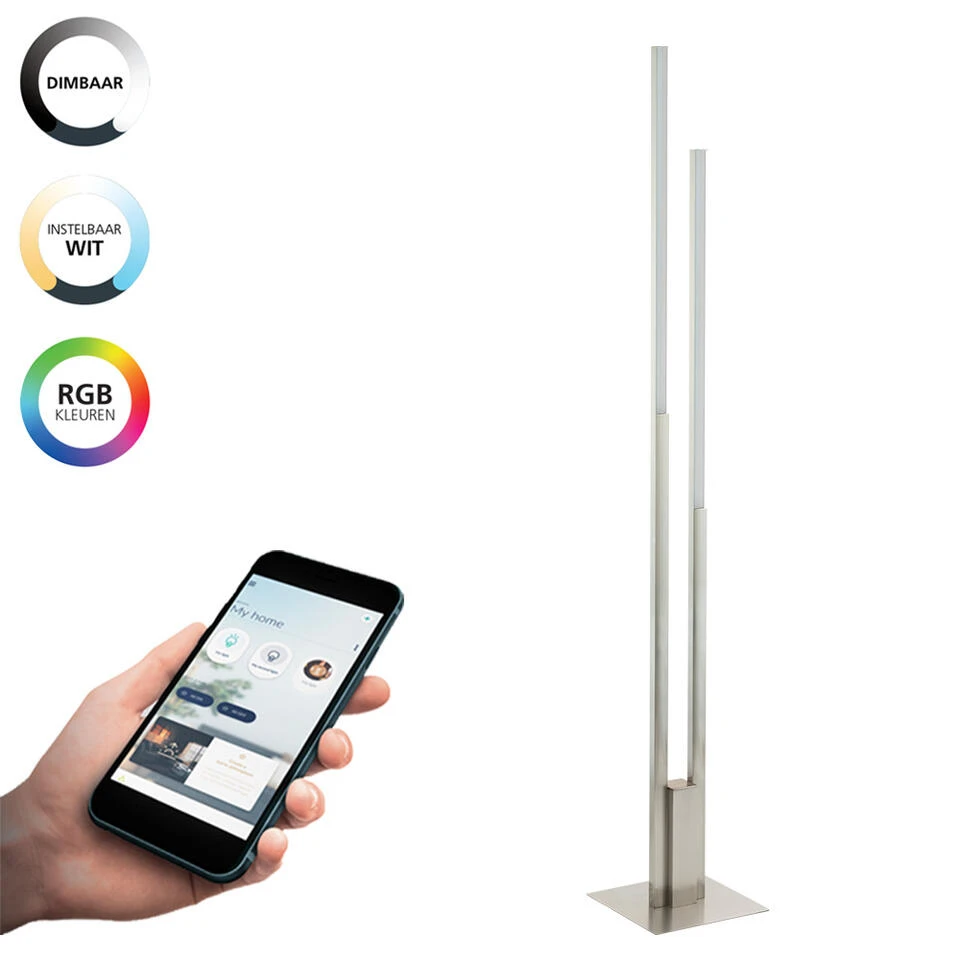 EGLO Connect.z Fraioli-Z Smart Vloerlamp - 175,5 Cm - Grijs/Wit - Afbeelding 3