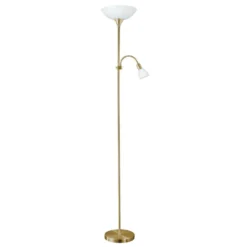 EGLO Up 2 Vloerlamp - E27/E14 - 176,5 Cm - Grijs/Wit