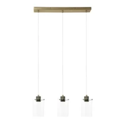 Hanglamp Vancouver - Antiek Brons Glas - 65x12x18,5cm - 3L