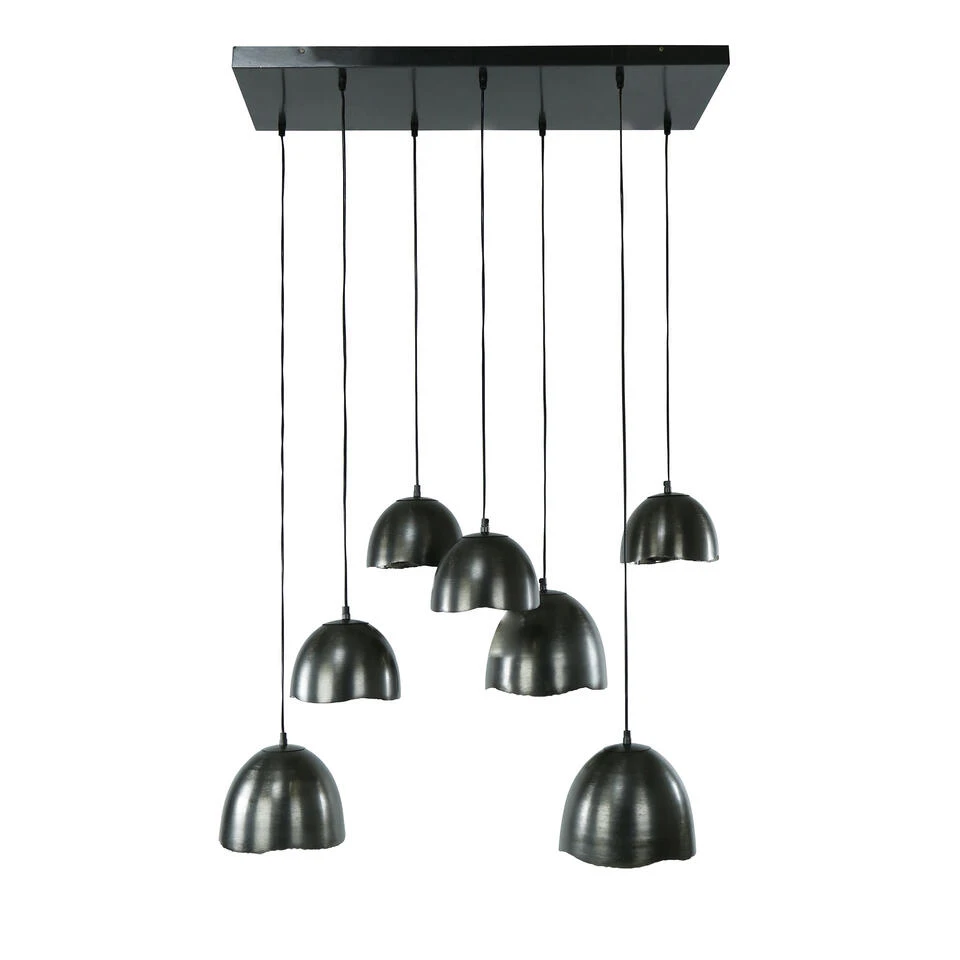 Industriële Hanglamp Jame 7-lichts Getrapt - 45x105x150 Cm - Metaal - Grijs
