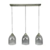 Hanglamp Bellamy 3-lichts Oud Zilver - 22x102x150 Cm - Glas - Grijs