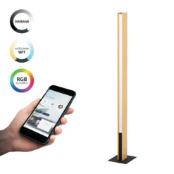 EGLO Connect.z Anchorena-Z Vloerlamp - 150cm - Bruin/Zwart/Wit - RGB