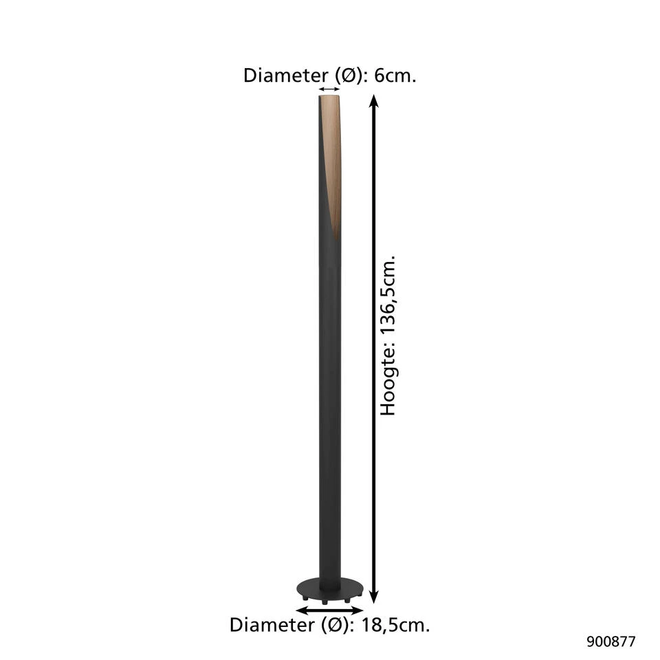EGLO BARBOTTO Staande Lampen - GU10 - Zwart, Bruin - Afbeelding 4